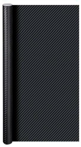 Acan Tradineur - Película Decorativa para Coche, lámina, Cinta autoadhesiva, Rollo de Film, Fibra Carbono, Tuning, Vinilo, Impermeable (Negro - 50 x 200 cm)
