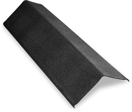 Onduline-Ortgangabschluss 4er Pack für Duro-S/Classic/SX,Base Platte,Ondalux,Easyline,Easyfix-Bitumenwellplatten Schwarz-Ortgangprofil-Rand-&Dachkantenschutz Nebengebäude 100x90x18cm (schwarz)