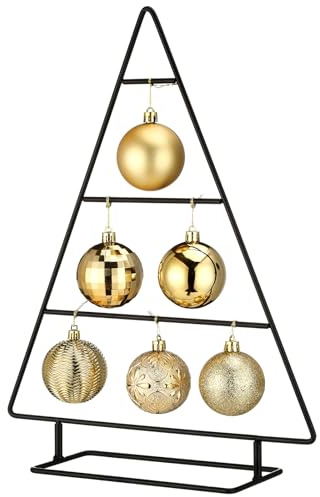 Cinnvoice Metal Christmas Ornament Stand Tree Shaped Holder,Black,16 Inch