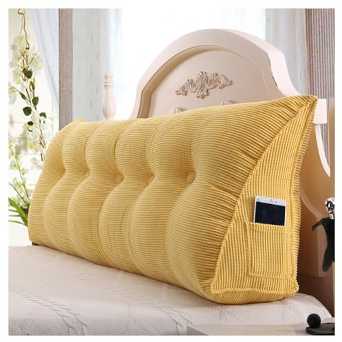 Mosnesrt Rückenkissen - Lesekissen für Bett und Sofa, Dreieckskissen, Schulter, Rücken- und Lendenwirbelstütze, Sitzkissen, Wandkissen, Sofa Rückenkissen Keilkissen mit Seitentasche, Beige