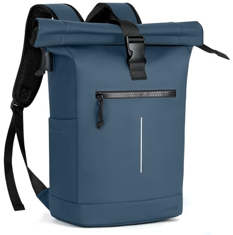 Lekeinchi Sac a Dos Etanche pour Femmes et Hommes, Grand Sac à Dos avec Compartiment pour Ordinateur Portable 17 Pouces, Elegant Sac à Dos Voyage pour Voyages, Travail, College - Bleu (XL)