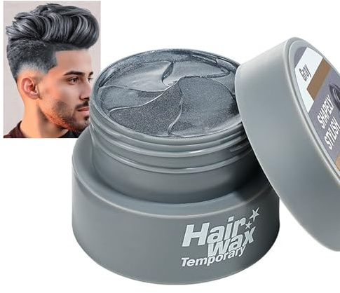 Silbergrau Haartönung Temporäre Haarfarbe 2,8 Unzen, Grey Haarwachs Styling Haartone Wax für Männer Frauen, Instant Hair Cream Mud Natürliche Frisur Pomade, Haarfärbemittel Haar Wach für Party Cosplay