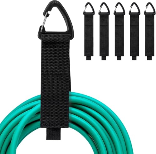 Organizador y Colgador de Cables, 6 Unidades Extensión Nylon Correas de Almacenamiento de Gancho y Bucle, Colgar en Paredes, para Alambres, Cuerdas, Mangueras, Organización del Hogar, Garaje