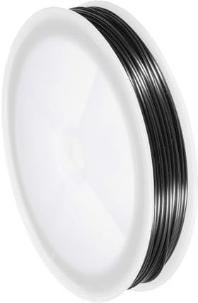 QUARKZMAN 18 Gauge(1MM) Kupferdraht für die Schmuckherstellung, anlaufbeständiger Perlenfaden für Schmuckherstellung Handwerksbedarf, Schwarz, 15M