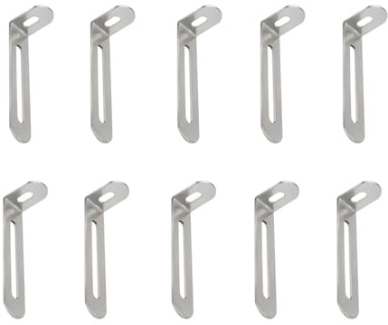 10 Stück Winkelverbinder,7.3x2.3x1.5 Cm Wand-Befestigung mit Kipp-Sicherung L-Förmige Möbel Verstellbare Befestigungswinkel Schwerlastwinkel Mit 2 Langloch zur Befestigung von Möbel & Schränke