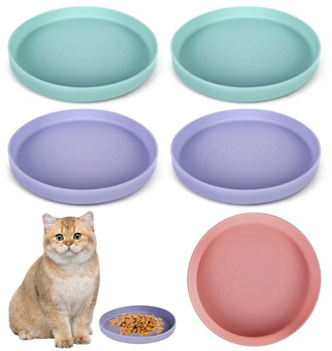 PORFOYO 5 Pcs Futternapf Für Katzen, Silikon Futternäpfe Für Katzen Katzennäpfe, Breit Rutschfester Trinknapf Für Trockenfutter Und Nassfutter