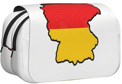 JEJEA Federmäppchen mit deutscher Flagge, Federmäppchen, Stifteetui, Halter für Bleistifte, Make-up, Mehrzweck-Organizer-Box für Erwachsene, Schwarz , Einheitsgröße, Kulturbeutel