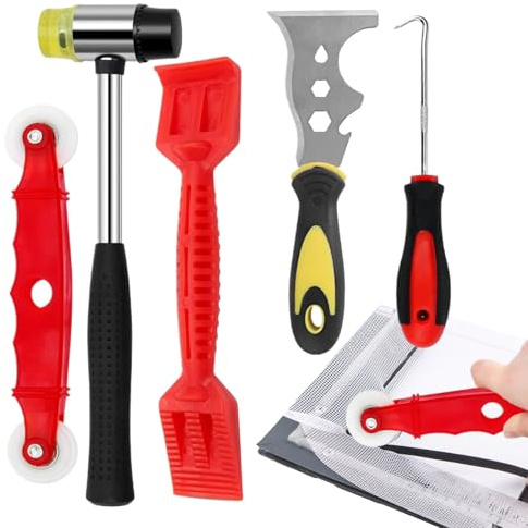 Window Glazing Tool Set - Window Glazes Double Head Hammer Strip Spatula Tools | 5 Parts Repair Accessories For Assembly Repair Kit Renovation Putty Renovation