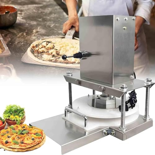 Electric Pizza Base Maker Machine - Automatic Dough Press & Sheeter, Commercial/Home Stainless Steel for Pizza Crust and Tortillas (Adjustable)