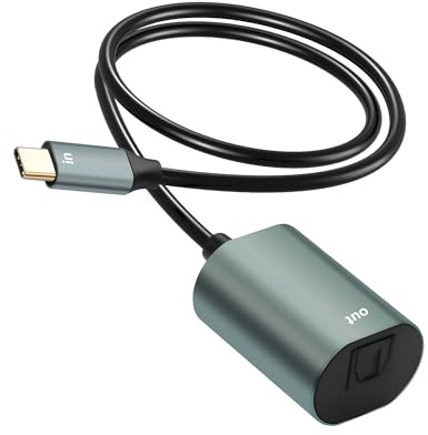 CERRXIAN USB C to Toslink Optical Transmitter, Unidirectional Type C Male Input to SPDIF Port Female Output Fiber Optic Adapter for Laptop Tablet Phone - 7.87inch