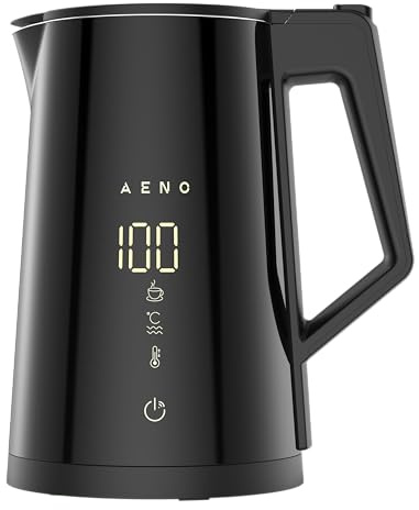 AENO Electric Kettle EK7S Smart,1850-2200W, 1.7L, Strix, Double-walls, Temperature Control, Keep warm Function, Control via Wi-Fi, LED-display, Non-heating body, Auto Power Off, Dry tank Protection