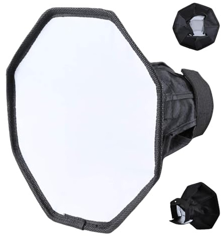 de cámara réflex – Luz portátil Plegable de 20 a 30 cm con | cubierta de tarjeta gris y reflector deflector Snoot, accesorio de iluminación de fotografía para estudio y exteriores