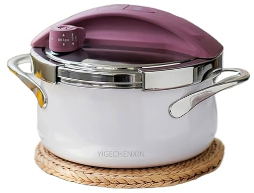 YIGECHENXIN Pentola a Pressione per induzione Viola Ispessita in Acciaio Inossidabile 304 Multifunzionale per Uso Domestico Facile da riporre e trasportare 3 Litri per Ali di Pollo,Viola