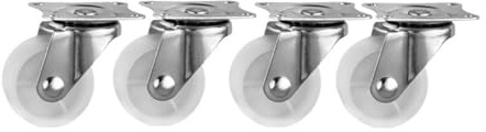 4 unids/lote rueda giratoria de Pp blanca de 1,5 pulgadas rueda de dirección plana de nailon resistente al desgaste ligera for muebles
