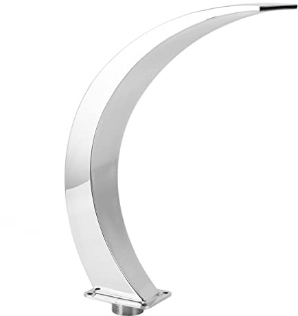 Buachois Fontaine de Cascade pour Piscine, Filet d'eau Courbé en Acier Inoxydable 304 avec Raccord Fileté Intérieur, Fontaine de Jardin pour Aires de Jeux et Piscines Extérieures