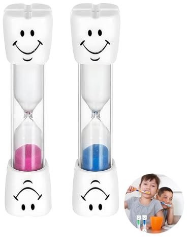 2 Stück Sanduhr Zähneputzen Kinder, Sanduhr 3 Minuten, Zahnputzuhr, für Küche, Kinder, Zähneputzen, Zuhause(Blau, Rosa)