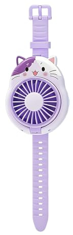 Ventilatore personale portatile - Design a forma di gatto ricaricabile a 3 velocità, leggero e pieghevole, stile mini cartone animato, ricarica USB | Ventilatore portatile in stile orologio per bambin