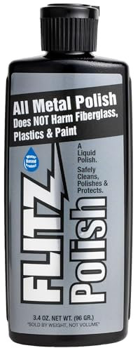 Flitz Multi Purpose Metal Polish, Car Polish Liquid - 3.4 Ounces of Tarnish Remover - For Aluminium, Chrome Restorer, Brass, Jewellery, Silver Cleaner - Non-Abrasive Metal Cleaner, Restorer (1 Pack).