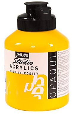 Pébéo Studio Acrylfarbe, 500 ml, Medium Cadmium/Gelb, 171023, Mittel Imitation Kadmiumgelb