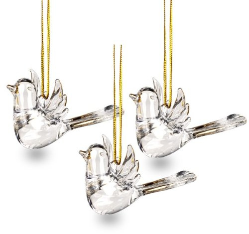 SIKORA BS61 Vogel Christbaumschmuck Glas Figur Weihnachtsbaum Anhänger 3er Set