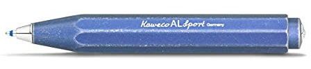 Kaweco AL SPORT Kugelschreiber Stonewashed Blue I Business Kuli aus hochwertigem Aluminium in Blau I Edler Taschen-Kugelschreiber mit Herzkurvenmechanik I Seidenglänzender Druckkugelschreiber 10,5 cm