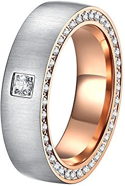 DOOSTI Partnerring/Trauring Bicolor Chirurgischer Edelstahl 316L - inkl. Gratis Gravur