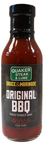 Quaker Steak and Lube Original Barbecue Wing Sauce - 12 Ounce Glass Bottle of Quaker Steak & Lube Original BBQ Sauce