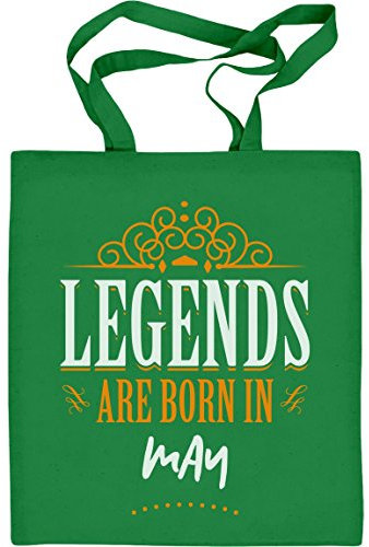 Shirtgeil Legends are born in Mai - Geschenke Jutebeutel Baumwolltasche One Size Grün