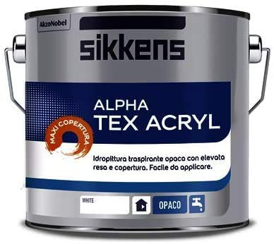 SIKKENS Alpha Tex Acryl New Blanc 5 litres nouvelle formule Maxi couverture