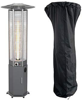 empasa Heizpilz 'Hexa Flame' Gasheizer Heizstrahler Terrassenstrahler in Schwarz oder Graphit, wahlweise mit oder ohne Abdeckhaube