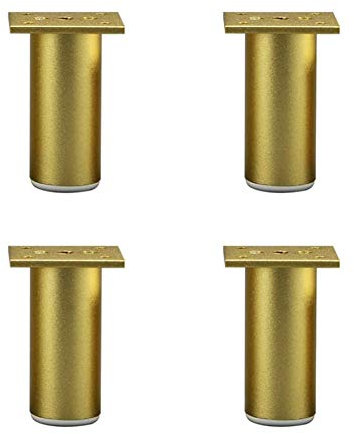 Möbelbeine (4er-Set), Aluminium-Legierung, Ersatz-Metall-Möbelfüße, höhenverstellbar, Antioxidantien und Rostschutzmittel, senden Sie Montageschrauben (Gold 8 cm)