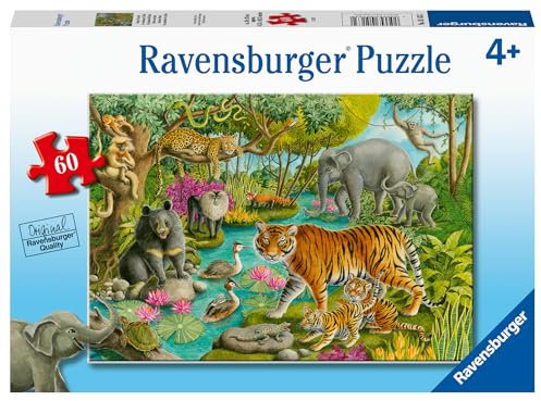 Ravensburger Animals of India 60 Piece Jigsaw Puzzle for Kids Age 4 Years Up - Educational Toys & Games for Kids
