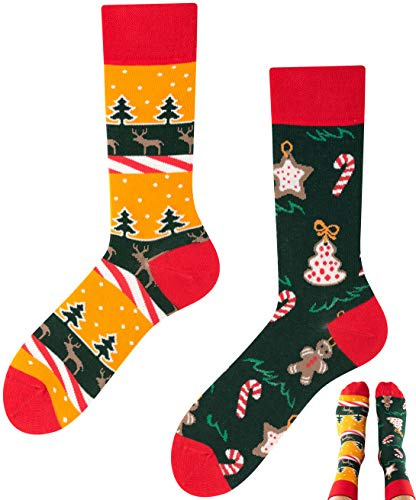 TODO Fantaisie Chaussettes de Noël Homme Femme – Humour, Drole, Multicolore (39-42, Noël)