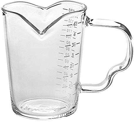 150ml Clear Scale Measuring Glass Double Spouts Measuring Cups Espresso Shot Glasses with Pouring Handle Barista Measuring Pitcher, Heat Resistant Milk Cup Coffee Liquid Measure Jugs