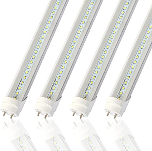 TSEXES 2FT T8 LED Tube Light,12W(30W Equivalent),Type A+B Plug & Play or Ballast Bypass,1560LM,Led Replacement F20T10 T20T12 Flourescent Tube,5000K, Dual Ended Power, Clear Cover(4-Pack)