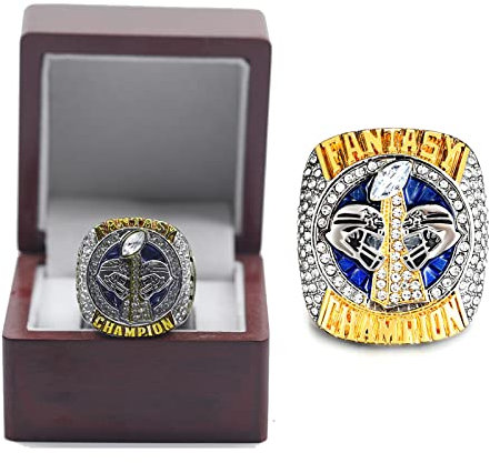 HYKJSHED Fantasy-Football-Ring, Meisterschaftsring, FFL-Meisterschaftstrophäe, Geschenkbox, Ring-Display-Box