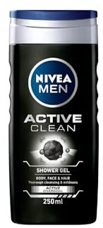 Nivea Gel douche 250 ml pour homme Active Clean (lot de 5)