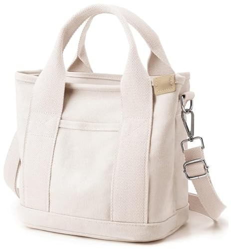 Kleine Tragetasche mit Reißverschluss für Damen, Canvas, Umhängetasche, Umhängetasche, Hobo-Tasche, Kuriertasche 2023