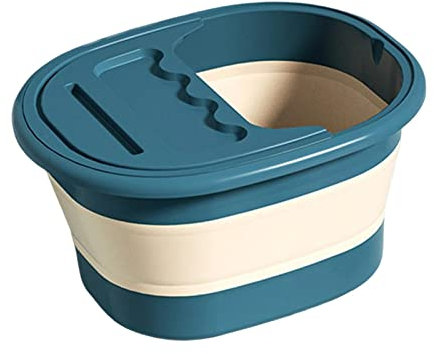 harayaa Foot Bath Tub Foldable Foot Bath with Lid Space Saving 26 Massaging Points Soothing Relaxing Tired Feet Large Foot Soaking Basin for Picnics, Blue