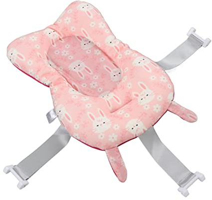 Alfombrilla de Baño para bebé, Suave y Segura, de Secado Rápido, Ligera, para Sentarse y Acostarse, Cojín de Baño Infantil con Almohada para un Baño Cómodo (Rosa)