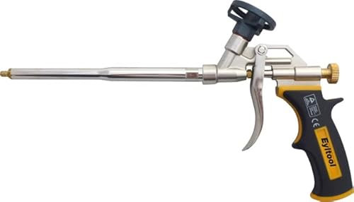 robuste Schaumpistole aus Metall, gummierter Griff, für Montageschaum Bauschaumpistole für Profi und Heimwerker Dosierpistole für PU-Schäume