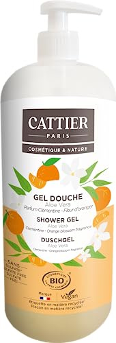 Cattier Gel Douche Aloe Vera Clémentine Fleur d'Oranger Bio 1 L