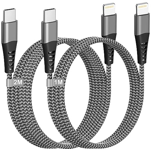 USB C to Lightning Cable 1M+2M [MFi Certified] Fast iPhone Charger Cable | USB C iPhone Cable Fast Charging Type C to Lightning Cable USB-C IPhone Lead Wire for iPhone 14 Pro Max/13/12 Mini/11/X/8/SE