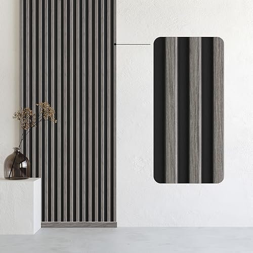 Bildershop-24 3er Set Wandpaneele & Deckenpaneele Dekowa in Eiche Grau Schwarz 125 x 10,7 x 1,5 cm