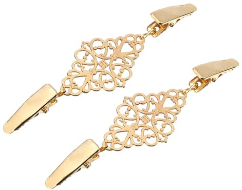 QUARKZMAN Pullover Spangen Retro Strickjacken Kragen Spangen Gold 2Stk | Shirt Spangen Kleider Clip Schal Spangen für Frauen