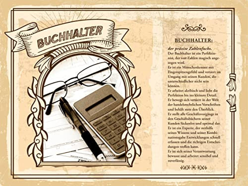 Blechschild 30x40 Buchhalter Zahlenfuchs Kunden Wand Deko Cafe Sammler Geschenk