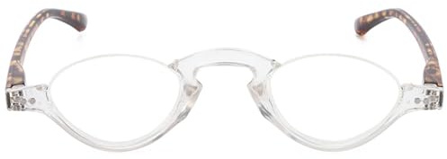 ABETOS Lesebrille Halbrand Damen Herren Anti Blaulicht Retro Mode Halbmond Halbrahmen Lesehilfe Sehhilfe Federscharnier Blaulichtfilter Computerbrille mit Stärke