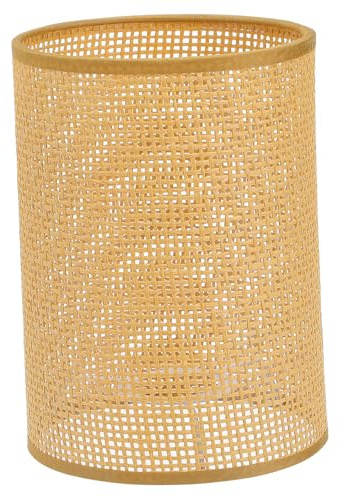 Warmhm Boho-Stil Rattan-Lampenschirm Ideal Für Tischlampen Und Stehlampen E27/E14 Lampenfassung Natürlich Gewebter Zylinderförmiger Lampenschirm Charmantes Accessoire Für Büro Und Bar