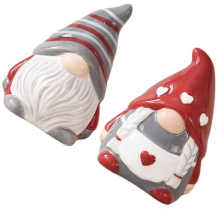 Ciieeo Set Di 2 Saliere e Pepiere Da Cucina in Ceramica a Forma Di Folletto, Contenitori Per Condimenti Salvaspazio, Barattoli Per Spezie Stagna Per Uso Domestico e Barbecue All'aperto