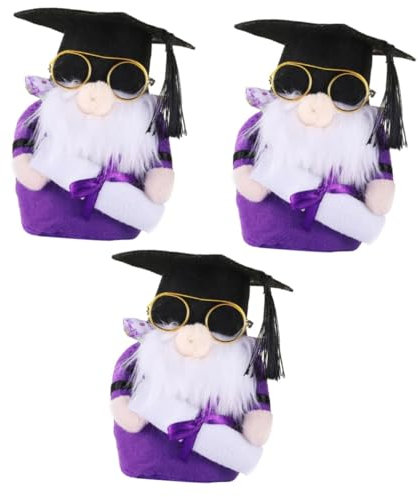 Abaodam 3pezzi Gnome Doll Graduation Theme Adorable Cloth Decoration for Parties and Photos for Kids Celebrations and Home Decor